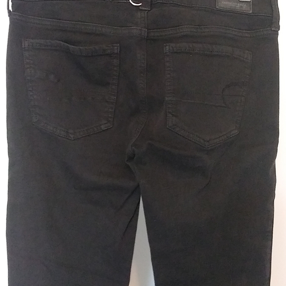 Black American Eagle Super Stretch X. Skinny Jeggings Size 4 Distressed - Picture 5 of 9